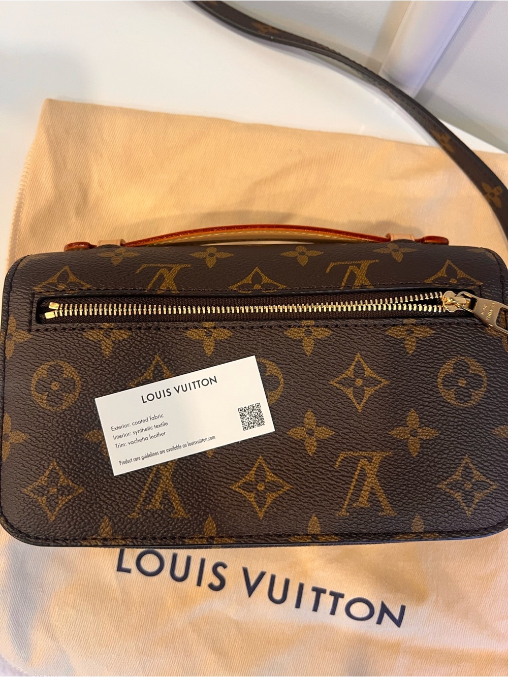 Louis Vuitton Brown Monogram Canvas Crossbody with Gold Chain - Picture 9 of 16